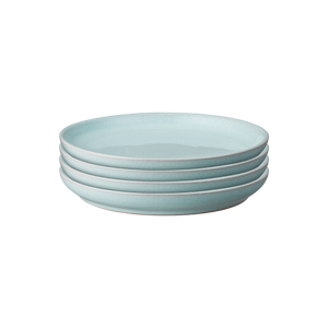 Denby Elements Jade Light Green Coupe Medium Plates Set Of 4