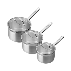 Denby Stainless Steel 3 Piece Saucepan Set (with lids)