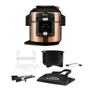 Ninja Deluxe Black & Copper Foodi MAX 15-in-1 SmartLid Multi-Cooker with Smart Cook System 7.5L OL750UKDBCP Ninja Deluxe Black & Copper Foodi MAX 15-in-1 SmartLid Multi-Cooker with Smart Cook System 7.5L OL750UKDBCP