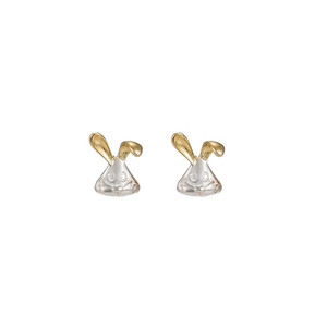Ladies Bunny Sterling Silver Stud Earrings