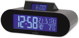 Acctim Kian Digital Alarm Clock Crescendo Alarm Date, Temperature & Humidity Display Pop Up Alarm Soot
