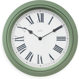 Acctim Devonshire Traditional 28cm Quartz Sage Green Wall Clock 22715