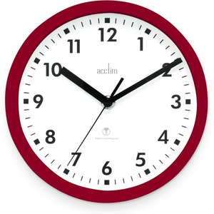 Acctim Nardo 20cm Radio Controlled Red Wall Clock 74664