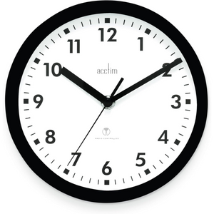 Acctim Nardo 20cm Radio Controlled Black Wall Clock 74663