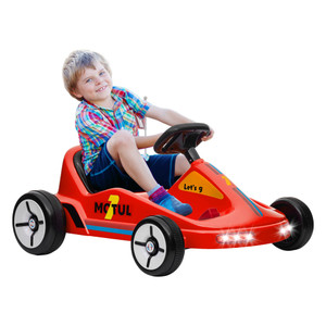 AIYAPLAY 6V Electric Go Kart w/ Music, Light, Horn, for 3-5 Years - Red