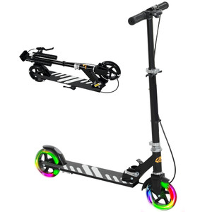 AIYAPLAY Scooter for Kids, Folding Kick Scooter w/ Adjustable Handle - Black