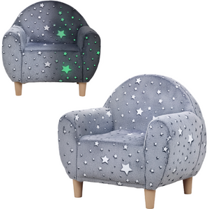 AIYAPLAY Kids Armchair, Glow in the Dark Chair for Bedroom, Grey - Grey