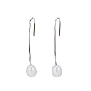 Ladies Simple Freshwater Pearl Earrings in Sterling Silver Ladies Simple Freshwater Pearl Earrings in Sterling Silver