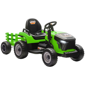 AIYAPLAY Ride on Tractor and Trailer, 12V Electric Ride on Tractor - Green