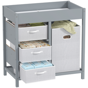 AIYAPLAY Baby Changing Unit with Drawers, Diaper Changing Table - Grey