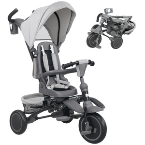AIYAPLAY 6 in 1 Kids Trike, Toddler Tricycle with Parent Handle - Grey