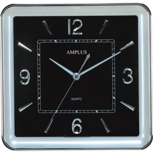 Amplus Quite Sweep Second Hand With Night Sensor & Black Face Wall Clock PW165-17B