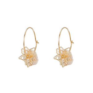 Ladies Pearl Flower Earrings in Gold Plated Ladies Pearl Flower Earrings in Gold Plated