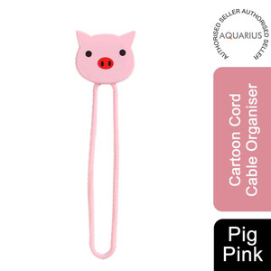 Aquarius Cute Animal Shape Cartoon Flexible Cord and Cable Organiser - Pink