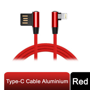 Aquarius Flexible And Wrest Resistant Universal Type-C Aluminium Cable - Red