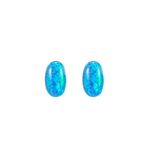 Ladies Ellipse Blue Opal Stud Earring Ladies Ellipse Blue Opal Stud Earring