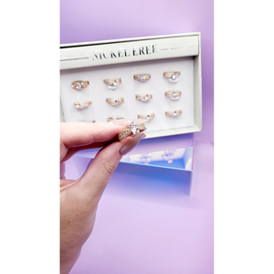 Revere Crystal Ring Gold Box set of 12