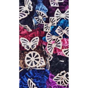 Velvet Mixed Crystal Hair Bobbles Pack of 100