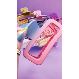 Rainbow Sunset Hair Clamps Pack of 12