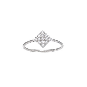Ladies Tile CZ Sterling Silver Ring Ladies Tile CZ Sterling Silver Ring