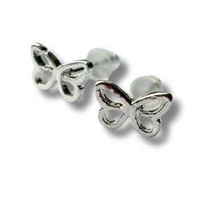 Open Butterfly Silver Stud Earrings