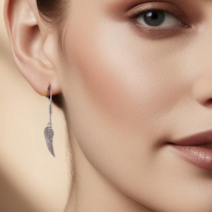 Angel Feather Drop Earrings - Thinking Of You Gift