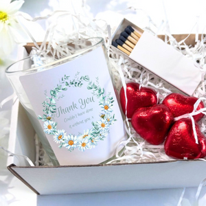 Thank You Daisy Flowers Candle Gift Set | Friends Gift Hamper | Teacher Gift Set | Gift To Say Thanks | Nurses Gift Box UK