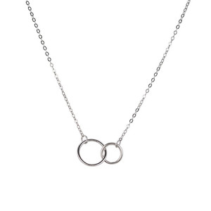 Ladies Double Circle Sterling Silver Necklace Ladies Double Circle Sterling Silver Necklace