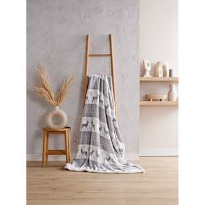 Cozy Nordic Sherpa Fleece Throw - Luxurious & Snuggly Blanket for All! - Grey