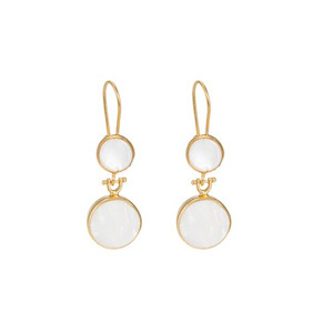 Ladies Mother of Pearl Double Stone Earrings Ladies Mother of Pearl Double Stone Earrings
