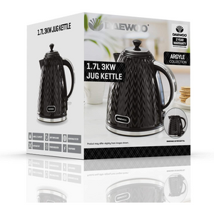 Daewoo Argyle 1.7L 3KW Jug Kettle Black SDA1773