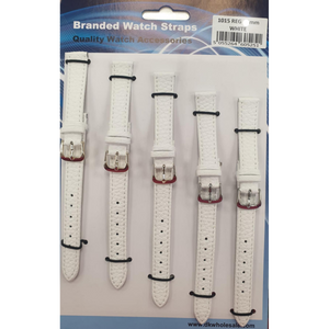 White Leather Watch Straps Pk5 size 14mm 1015W