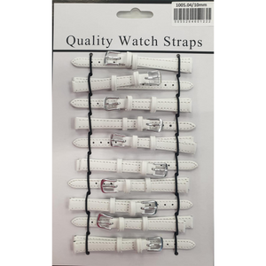 Leather White Watch Straps Pk10 size 10mm 1005.02