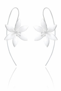 Ladies Sterling Silver Large Flower Earrings Ladies Sterling Silver Large Flower Earrings