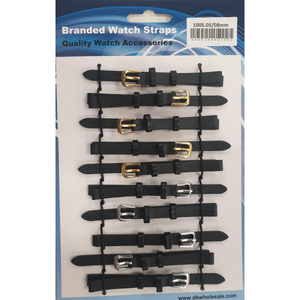 Leather Black Watch Straps Pk10 size 8mm 1005.05