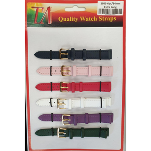 Leather Extra Long Watch Straps Pk6 Assorted colours 1055C.12mm