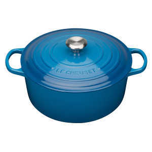 Marseille Blue Le Creuset 28cm Cast Iron Round Casserole Dish Marseille Blue Le Creuset 28cm Cast Iron Round Casserole Dish