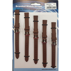 Brown Leather Watch Straps Pk5 size 14mm 1015BR
