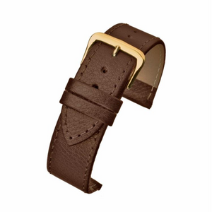 Dark Brown Buffalo Grain Leather Watch Strap 38mm