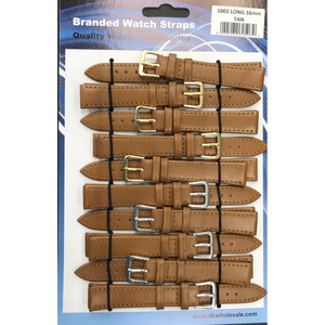 Leather Brown Tan Extra Long Watch Straps Pk10 24mm 1003