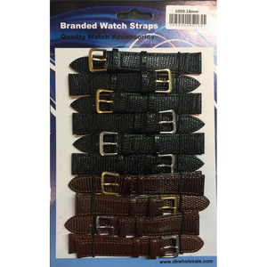Lizard Grain Leather Black and Brown Watch Straps Pk10 size 12mm 1009