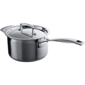 Le Creuset 18cm 3 Ply Stainless Steel Saucepan and Lid Le Creuset 18cm 3 Ply Stainless Steel Saucepan and Lid