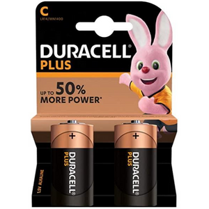 Duracell Plus MN1400+ C Size Alkaline Batteries 2 Per Card- Box of 10