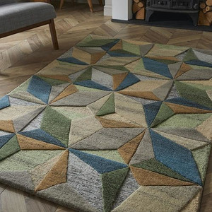 Lilianna Embossed Geo Wool 120x170cm Rug