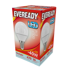 Eveready S13609 LED Golf Bulb 40w E14 (SES) 470lm 4.9W Daylight (Pack of 5)
