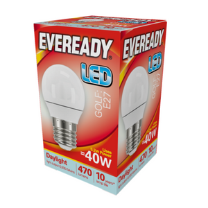 Eveready S13607 LED Golf Bulb 40w E27 (ES) 470lm 4.9W Daylight (Pack of 5)