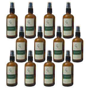 Aqueous Room Spray 100ml in Amber Glass Bottle - Bergamot - 12 Bottles