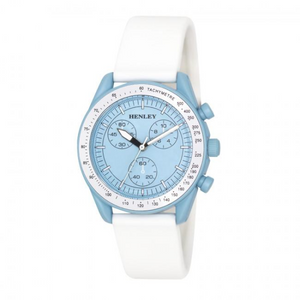 Henley Ladies Pastel Coloured Silicone Sports Watch White/Blue H06179.6