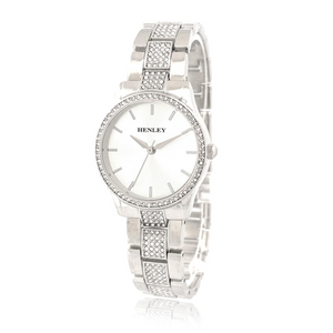 Henley Ladies Fashion Bling Silver Dial & Silver Bracelet Watch H07343