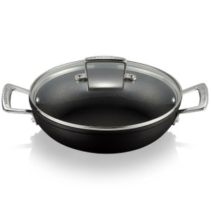 Le Creuset Toughened Non-Stick Shallow Casserole With Glass Lid Le Creuset Toughened Non-Stick Shallow Casserole With Glass Lid